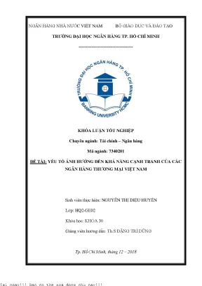 Yếu Tố Ảnh Hưởng Đến Khả Năng Cạnh Tranh Của Ngân Hàng