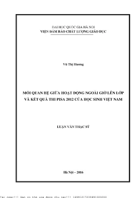 Mối Quan Hệ Giữa Hoạt Động Ngoài Giờ Lên Lớp và Kết Quả