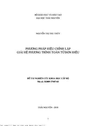 Phương Pháp Hiệu Chỉnh Giải Hệ Phương Trình Toán Tử Đơn Giản