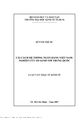 Cải Cách Hệ Thống Ngân Hàng Việt Nam: So Sánh Với Trung Quốc