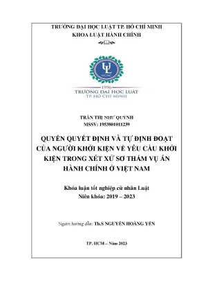 Quyền Quyết Định và Tự Định Đoạt của Người Khởi Kiện