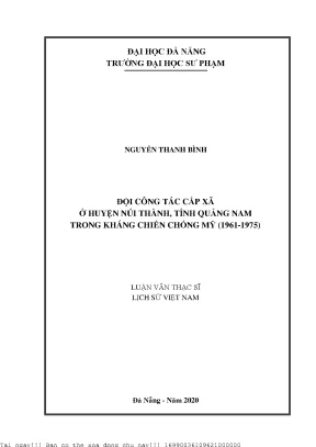 Đội Công Tác Cấp Xã Huyện Núi Thành Trong Kháng Chiến
