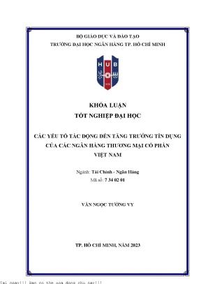 Các yếu tố ảnh hưởng đến tăng trưởng tín dụng của ngân