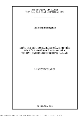 Khảo Sát Mức Độ Hài Lòng Của Sinh Viên Đối Với Bài Giảng