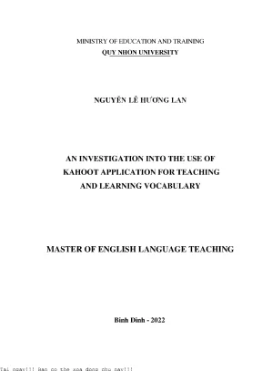 Khảo Sát Ứng Dụng Kahoot Trong Dạy Và Học Từ Vựng