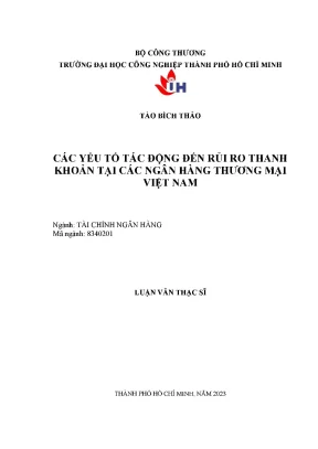 Yếu Tố Tác Động Đến Rủi Ro Thanh Khoản Tại Ngân Hàng