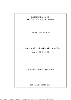 Nghiên Cứu Hệ Điều Khiển và Ứng Dụng Trong Toán Học
