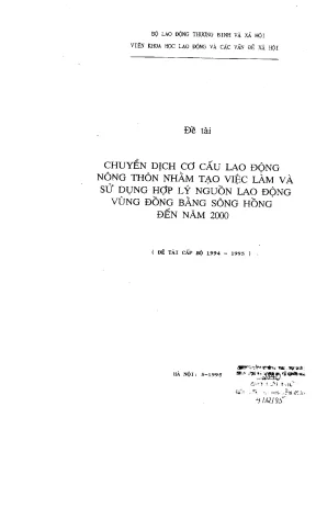Chuyển Dịch Cơ Cấu Lao Động Nông Thôn Vùng Đồng Bằng