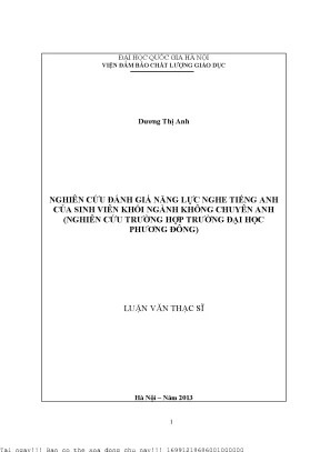 Đánh Giá Năng Lực Nghe Tiếng Anh Của Sinh Viên Không