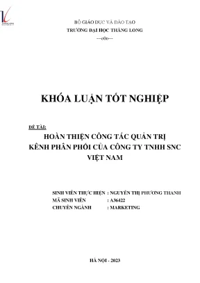 Hoàn thiện quản trị kênh phân phối tại Công ty TNHH SNC