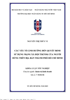 Các Yếu Tố Ảnh Hưởng Đến Quyết Định Sử Dụng Mạng Xã Hội
