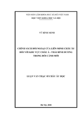 Chính sách đối ngoại của liên minh châu âu đối với khu vực châu á thái bình dương trong bối cảnh mới