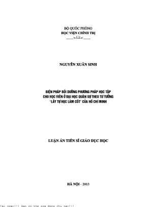Bồi Dưỡng Phương Pháp Học Tập Cho Học Viên Đại Học Quân