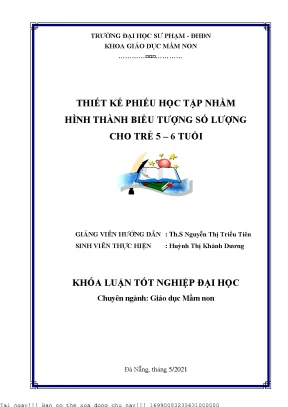 Thiết Kế Phiếu Học Tập Hình Thành Biểu Tượng Số Lượng
