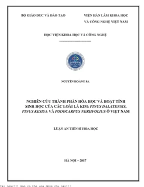 Nghiên Cứu Thành Phần Hóa Học và Hoạt Tính Sinh Học của