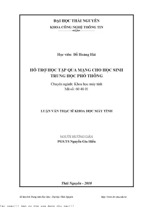 Hỗ Trợ Học Tập Trực Tuyến Cho Học Sinh Trung Học Phổ Thông