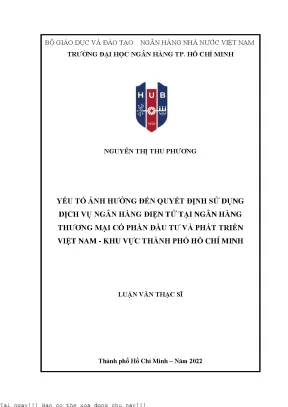 Yếu Tố Ảnh Hưởng Đến Quyết Định Sử Dụng Dịch Vụ Ngân