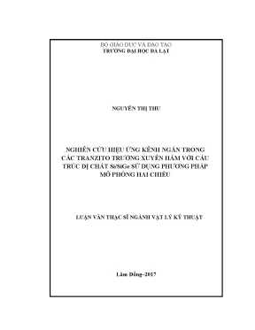 Nghiên Cứu Hiệu Ứng Kênh Ngắn Trong Tranzito Trường 