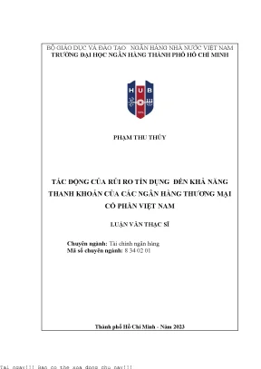 Tác Động Của Rủi Ro Tín Dụng Đến Khả Năng Thanh Khoản