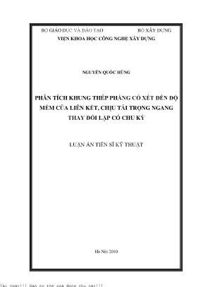 Phân Tích Khung Thép Phẳng Trong Xây Dựng: Độ Mềm Liên