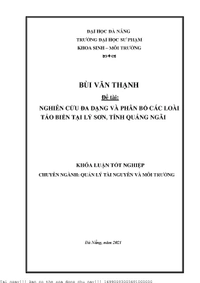 Nghiên Cứu Đa Dạng và Phân Bố Tảo Biển Tại Đảo Lý Sơn,
