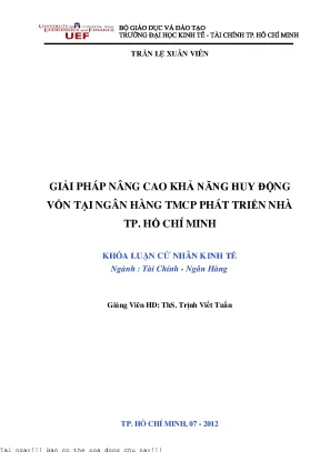 Giải Pháp Tăng Cường Huy Động Vốn Tại Ngân Hàng TMCP
