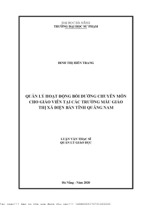 Bồi Dưỡng Chuyên Môn Cho Giáo Viên Mầm Non Tại Đà Nẵng