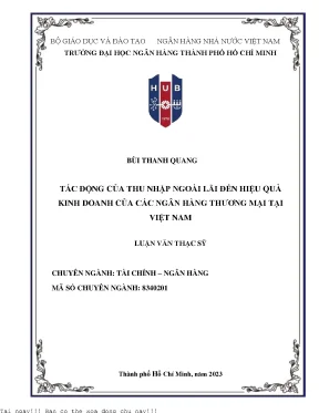 Tác động của thu nhập ngoài lãi đến hiệu quả kinh doanh