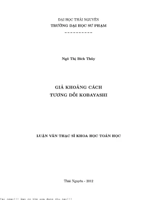 Nghiên cứu về Giải tích Kobayashi trong Không gian Phức