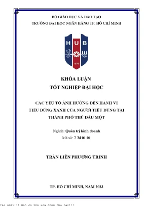 Các Yếu Tố Ảnh Hưởng Đến Hành Vi Tiêu Dùng Xanh Tại Thủ