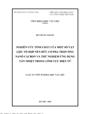 Nghiên Cứu Tính Chất Vật Liệu Tổ Hợp Nền Hữu Cơ Pha Trộn 