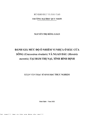 Đánh Giá Ô Nhiễm Vi Nhựa Ở Hàu Cửa Sông Và Ngao Dầu Tại