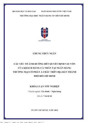 Các Yếu Tố Ảnh Hưởng Đến Quyết Định Vay Vốn Tại Ngân