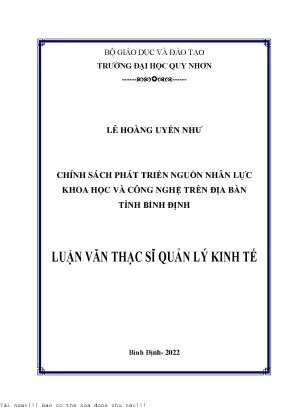 Chính Sách Phát Triển Nguồn Nhân Lực Khoa Học và Công