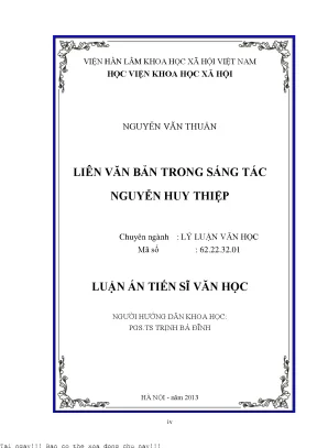 Nghiên Cứu Tính Liên Văn Bản Trong Sáng Tác Của Nguyễn 