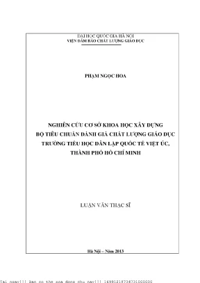 Nghiên Cứu Xây Dựng Bộ Tiêu Chuẩn Đánh Giá Chất Lượng