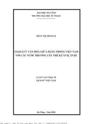 Giao Lưu Văn Hóa Giữa Đàng Trong Việt Nam và Phương Tây 