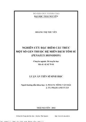 Nghiên Cứu Cấu Trúc Gen Hệ Miễn Dịch Tôm Sú (Penaeus 