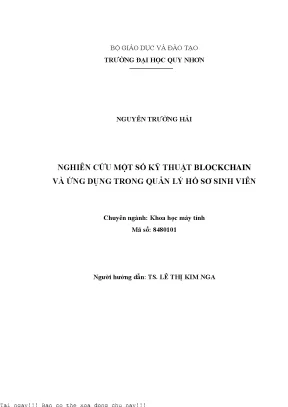 Nghiên Cứu Ứng Dụng Blockchain Trong Quản Lý Hồ Sơ Sinh Viên