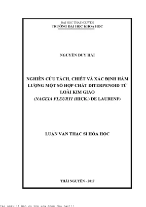 Nghiên Cứu Chiết Xuất Diterpenoid Từ Cây Kim Giao