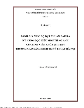 Đánh Giá Chuẩn Đầu Ra Kỹ Năng Đọc Hiểu Tiếng Anh Của