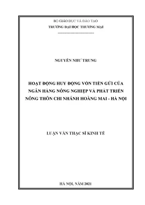 Nâng Cao Hoạt Động Huy Động Vốn Tiền Gửi Tại Agribank
