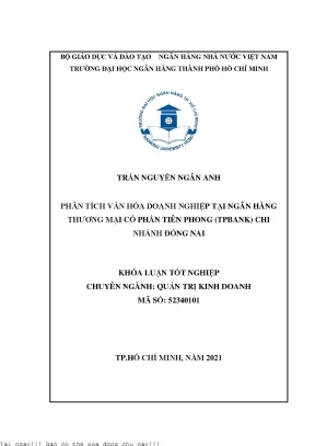 Phân Tích Văn Hóa Doanh Nghiệp Tại TPBank Đồng Nai