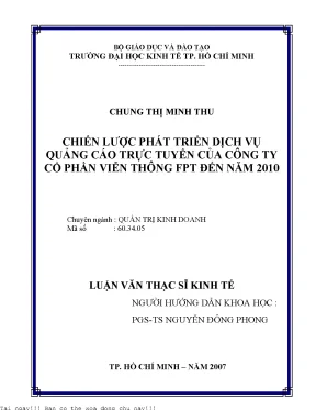 Chiến Lược Phát Triển Dịch Vụ Quảng Cáo Trực Tuyến Của