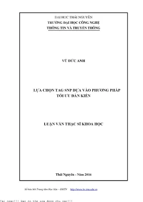 Lựa Chọn Tag SNP Dựa Trên Phương Pháp Tối Ưu Đàn Kiến