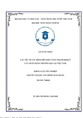 Các yếu tố ảnh hưởng đến khả năng thanh khoản của ngân