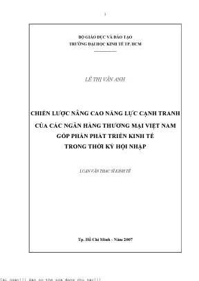 Chiến Lược Nâng Cao Năng Lực Cạnh Tranh Của Ngân Hàng
