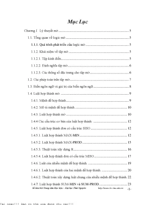 Tổng Quan Về Logic Mờ Và Ứng Dụng Trong Điều Khiển