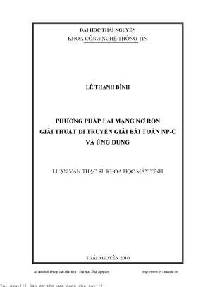 Phương Pháp Lai Mạng Nơ Ron và Giải Thuật Di Truyền