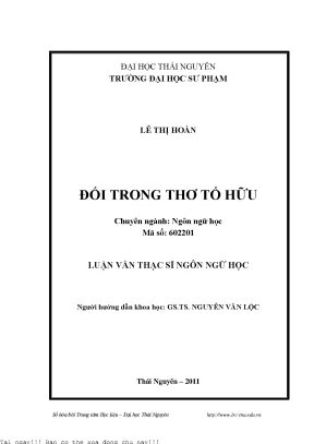 Nghiên Cứu Nghệ Thuật Đối Trong Thơ Tố Hữu